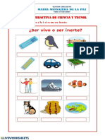 Ficha Interactiva de Ciencia Y Tecnol: Colocavsiesunservivoylaisiesunserinerte