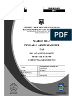 Naskah Soal Penilaian Akhir Semester PAS: Pemerintah Kabupaten Sijunjung Dinas Pendidikan Dan Kebudayaan