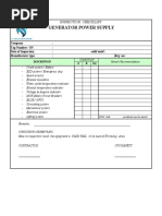 Generator Power Supply: Inspection Checklist