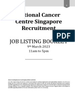 National Cancer Centre Singapore Recruitment: Job Listing Booklet