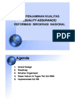 Tim Penjaminan Kualitas Tim Penjaminan Kualitas ( (Quality Assurance) Reformasi Reformasi Birokrasi Birokrasi Nasional Nasional