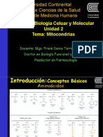 Curso de Biología Celuar y Molecular Unidad 2 Tema: Mitocondrias