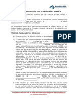 Recurso de apelación en pensión alimenticia