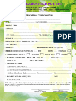 Ric Jaminzaidad Pvt. LTD.: Application For Booking