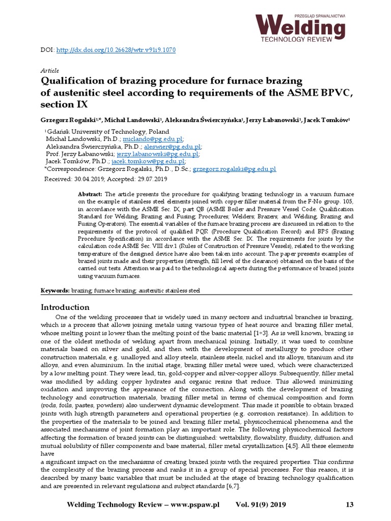 qualificationofbrazingprocedureforfurnacebrazingofaustenitic