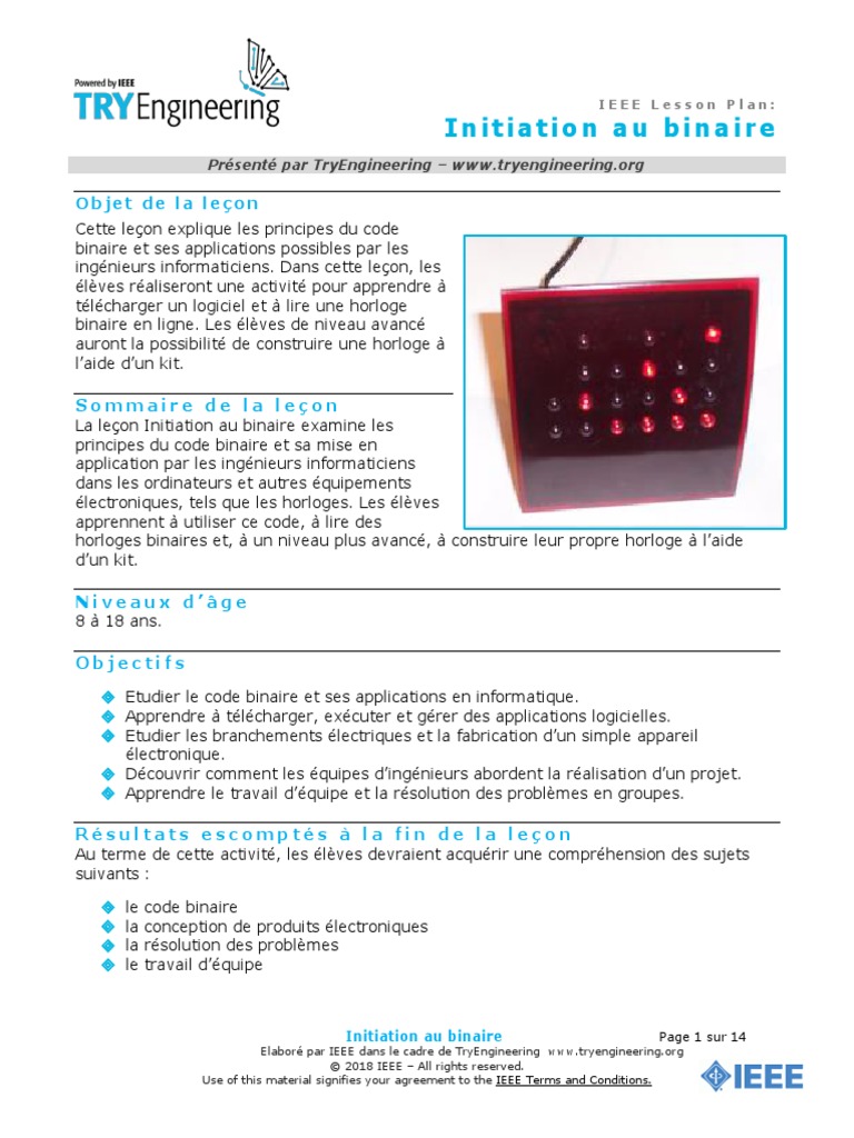 Comment Comprendre Les Schema De Nombre Binaire Technologie French Binary | PDF | Décimal | Informatique