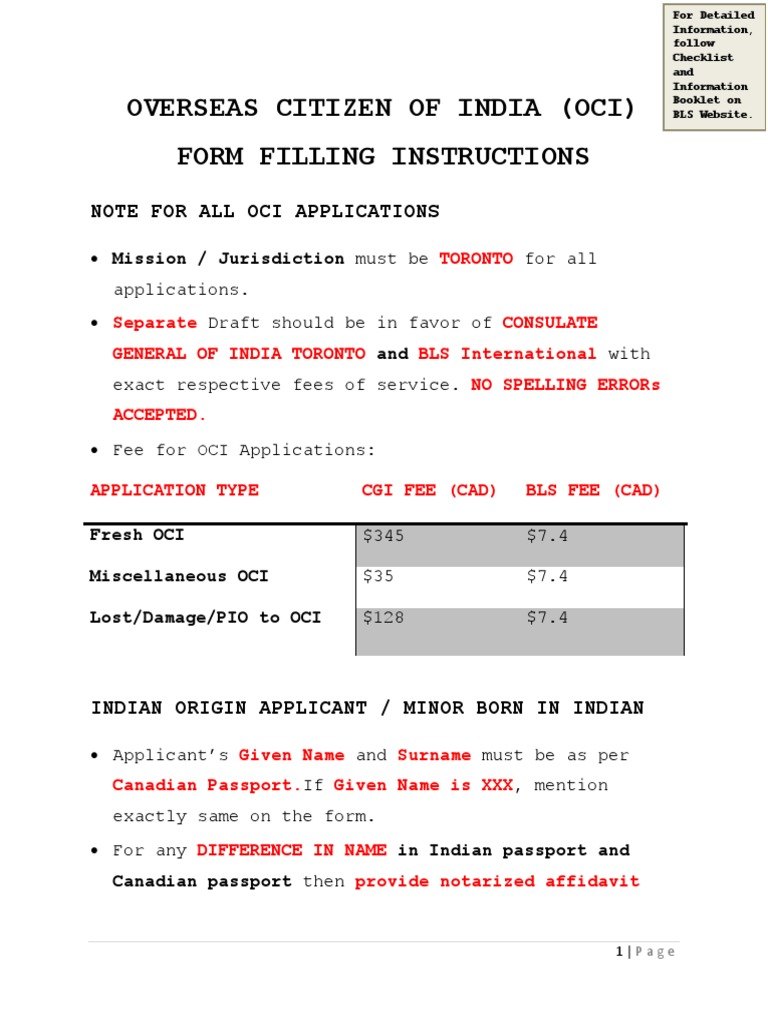 Relation With Root Indian Oci Form