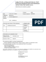 Fiche de Tracabilite de La Realisation Du Test Rapide D'Orientation Diagnostique Antigenique de L'Infection Par Sars-Cov-2