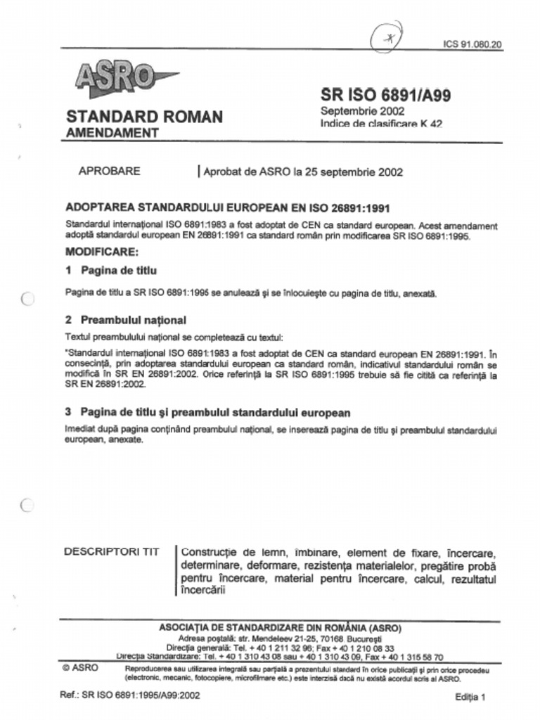 SR ISO 6891-A99, Septembrie 2002 | PDF