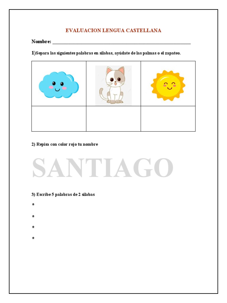 Evaluación de Segmentación Silábica | PDF | Deportes y actividades al ...