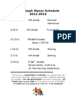 Schedule For Manor