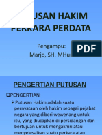 Putusan Hakim Perkara Perdata: Pengampu: Marjo, Sh. Mhum