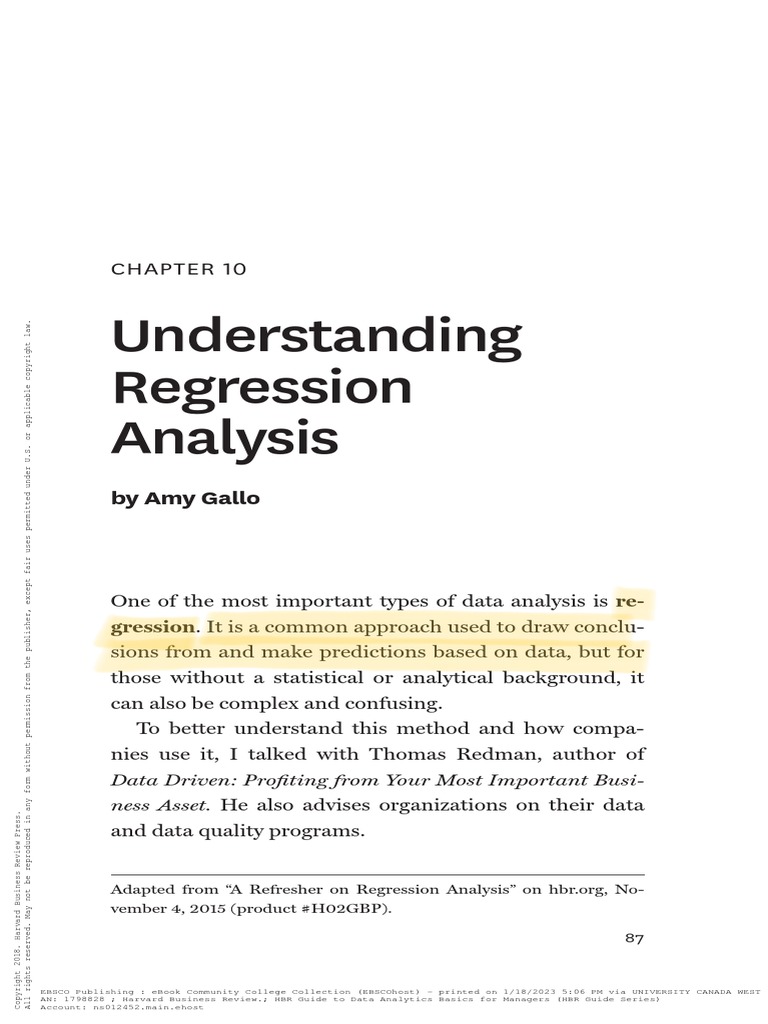 Understanding Regression Analysis Pdf