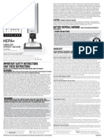 Hepa+: Battery Disposal Warning