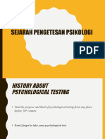 Sejarah Pengetesan Psikologis