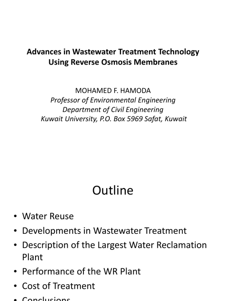 Wastewater Treatment Advances with RO Technology | PDF | Reclaimed ...