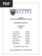 GIG1003 Basic Entrepreneurship Culture Marketing Portfolio: Prepared By: Group 5