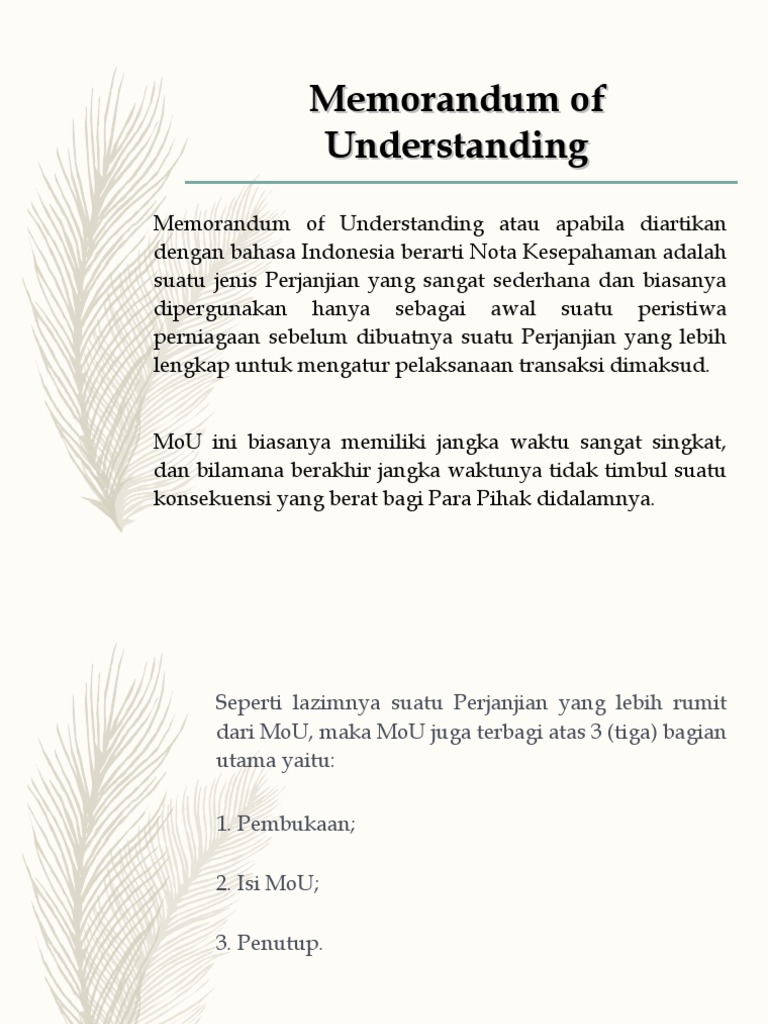 Memorandum of Understanding | PDF