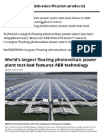 World largest floating photovoltaic power plant test-bed features ABB technology