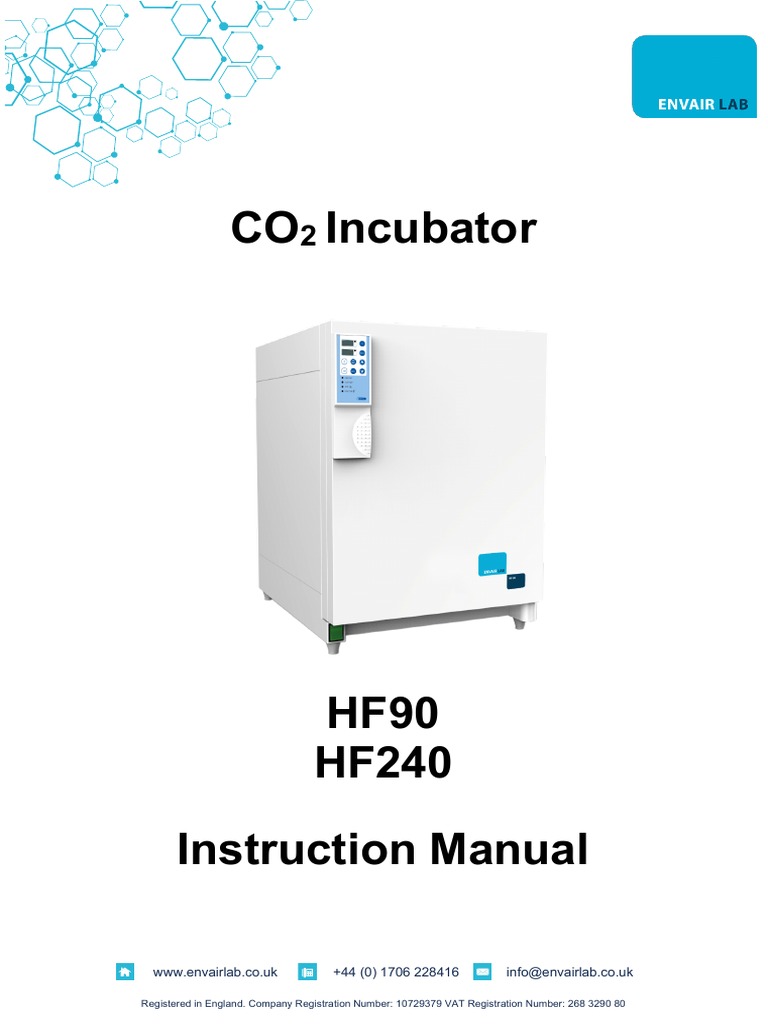 Envair IncubatorsCO2 HF240 90 Manual PDF Pump Carbon Dioxide
