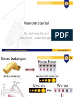 Nanomaterial: Dr. Indriana Kartini 2022/2023 Semester Gasal