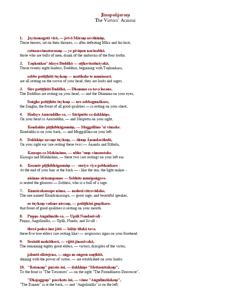 Jinapanjara Piritha Overview | PDF | Religious Faiths | Indian Religions