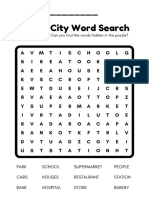 City Word Search Worksheet