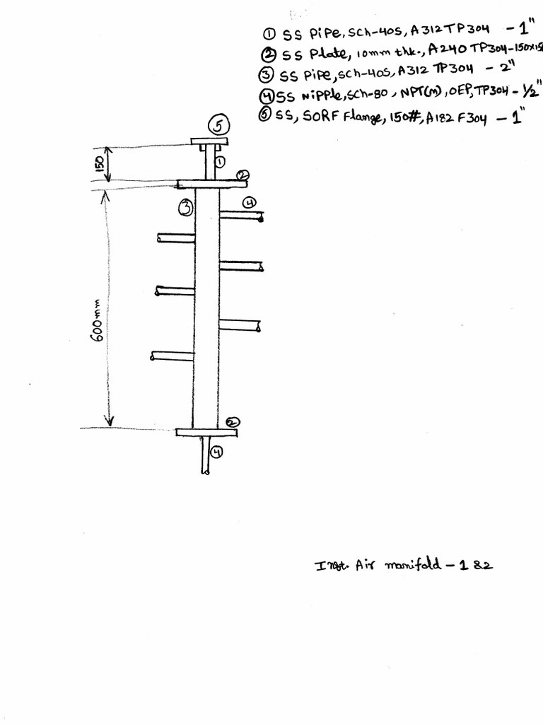 Inst. Air Manifold Drawing | PDF