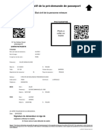 Récapitulatif de La Pré-Demande de Passeport