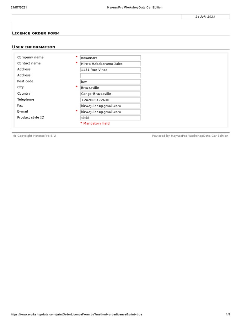 HaynesPro WorkshopData Car Edition | PDF