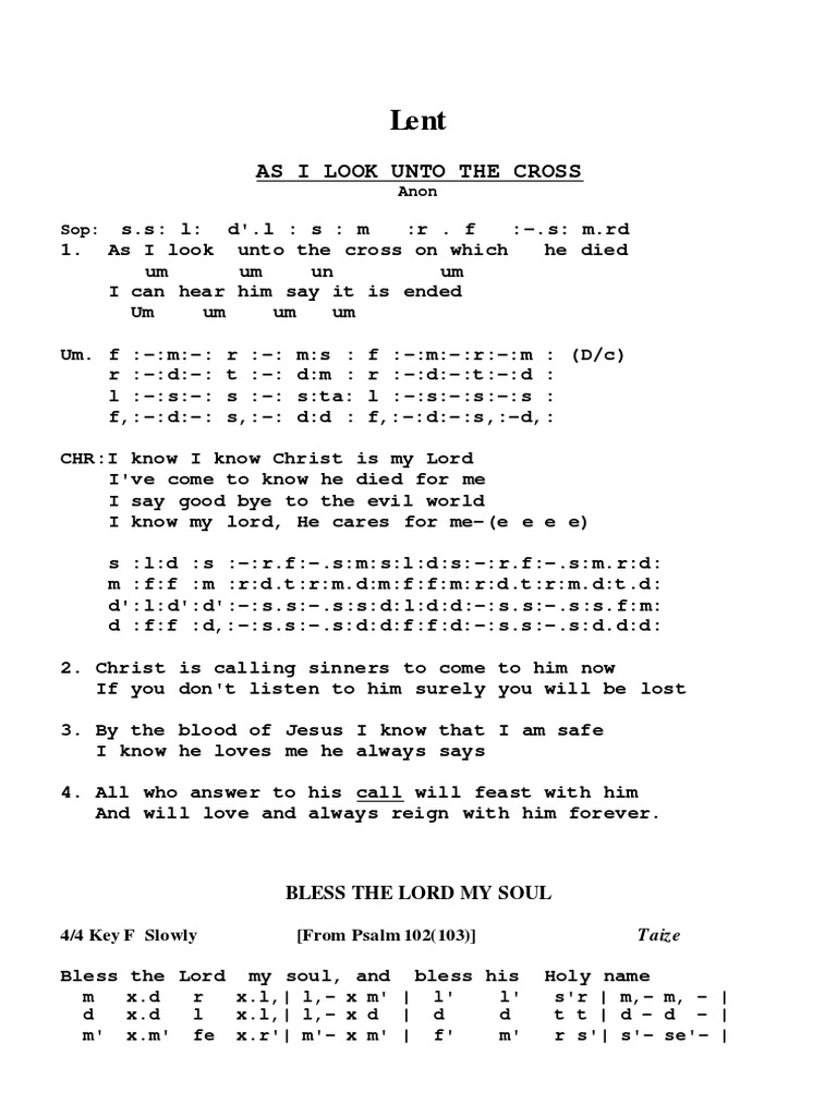 Lenten Reflections A Collection Of Hymns And Songs For Holy Week Pdf