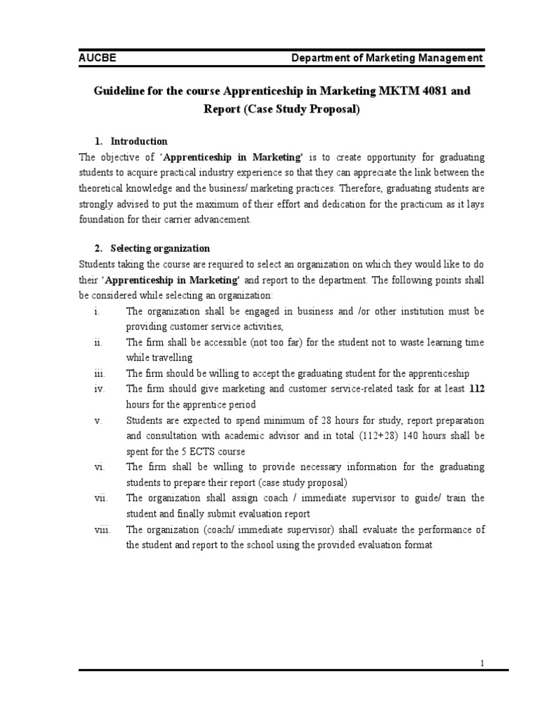 Marketing Apprenticeship Guidelines | PDF | Methodology | Business