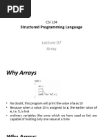 Structured Programming Language: Array