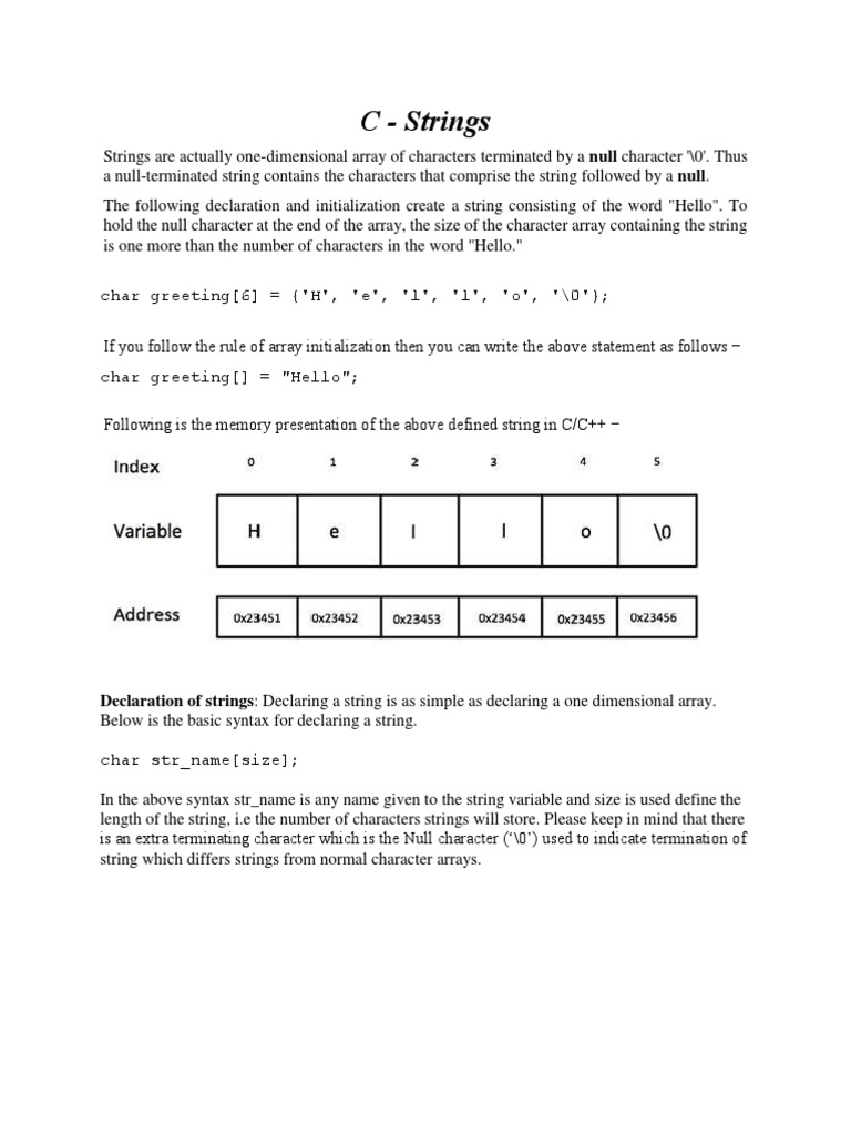 A Comprehensive Guide to Strings in C Programming | PDF | String ...
