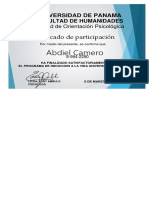 Abdiel Camero: Certificado de Participación