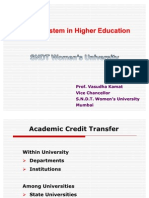 Credit System in Higher Education: Academic Credit Transfer at SNDT Women's University
