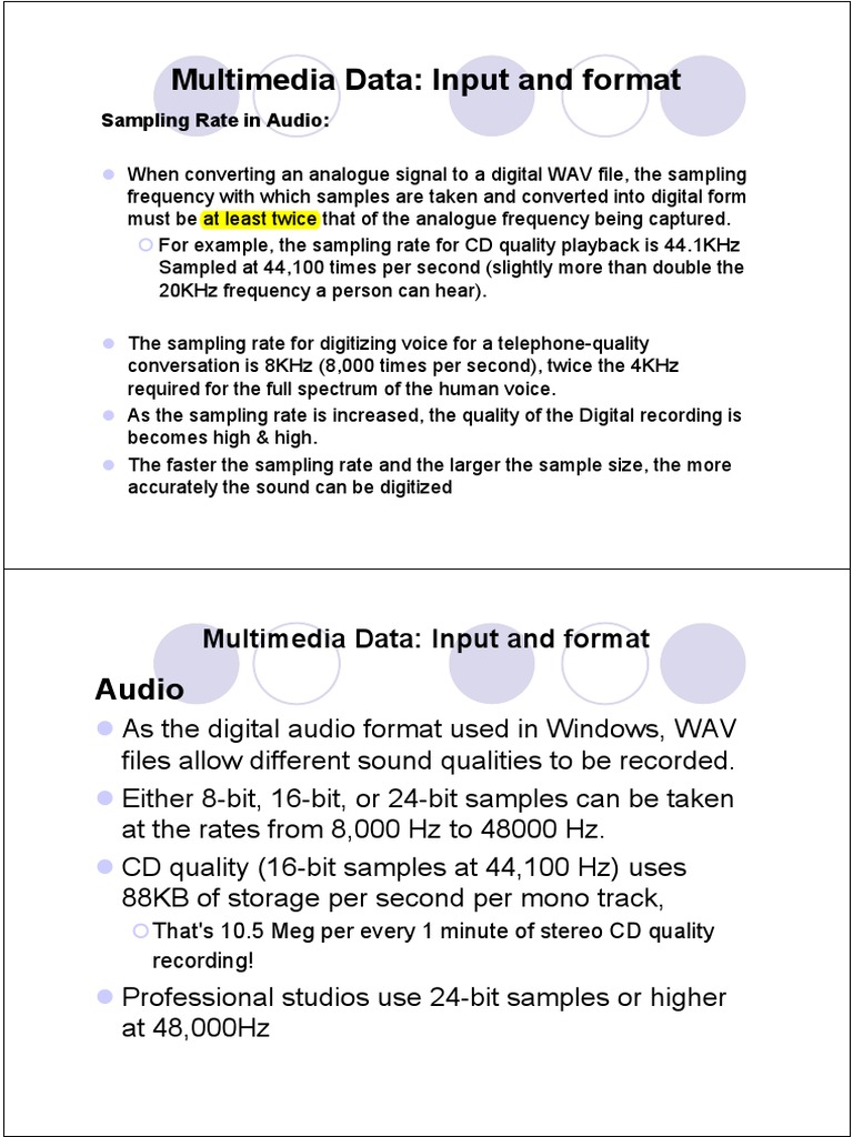 Audio Sampling PDF Sampling (Signal Processing) Digital Audio