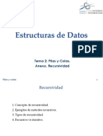 Estructuras de Datos: Tema 2: Pilas y Colas. Anexo. Recursividad