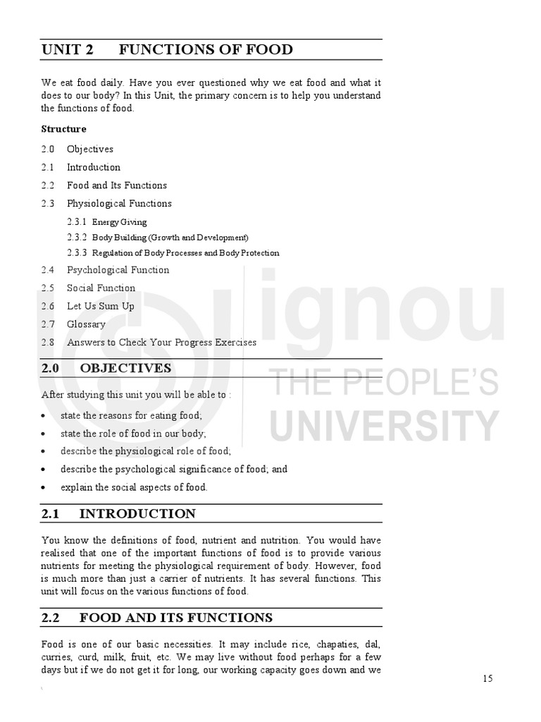 The Physiological, Psychological, and Social Functions of Food PDF