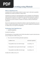 Hypothesis Testing Using Minitab