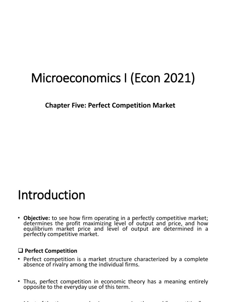 Perfect Competition: Firm Equilibrium Analysis | PDF | Long Run And ...