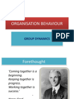 Organisation Behaviour: Group Dynamics