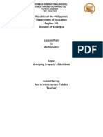 Lesson Plan - Groupings Property of Addition