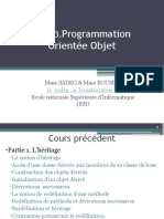 Programmation Orientée Objet: Mme Sadeg & Mme Bousbia Ecole Nationale Supérieure D'informatique (ESI)