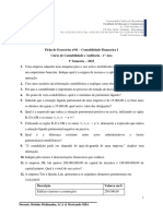 Universidade Católica de Moçambique Ficha de Exercícios Contabilidade Financeira I