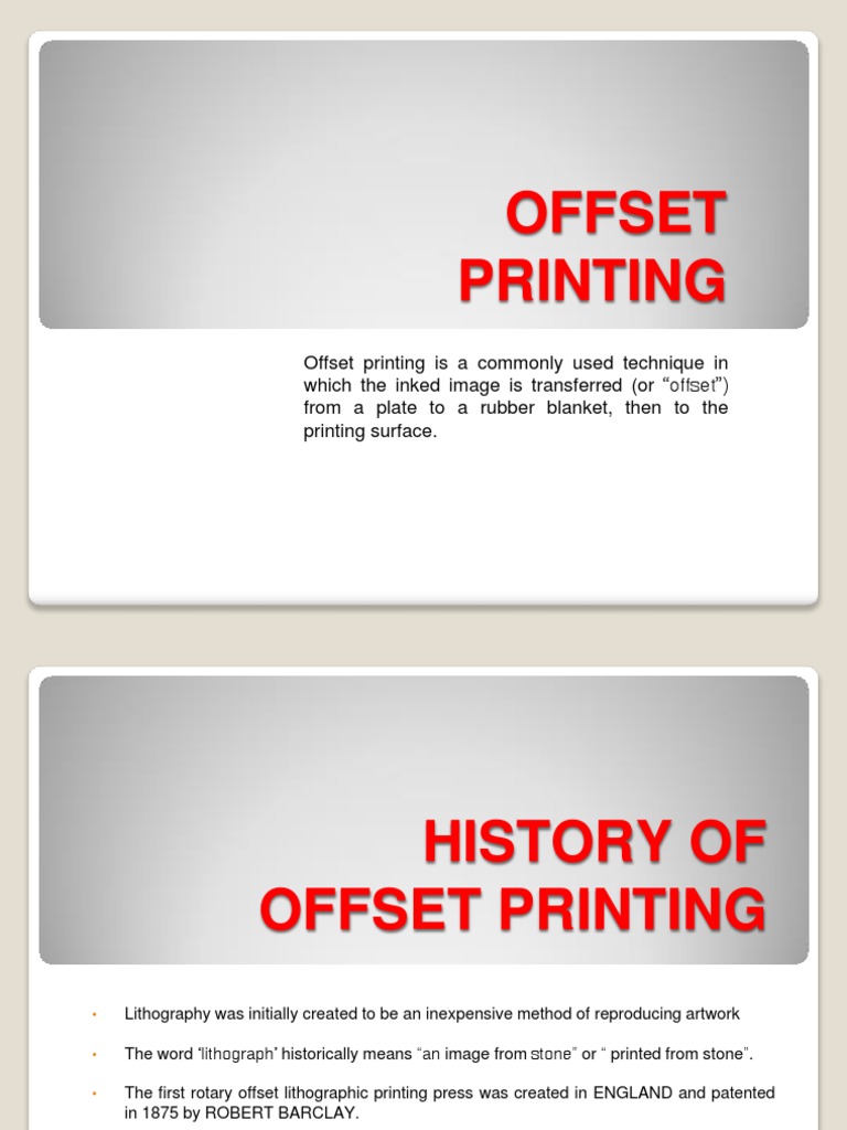 History and Process of Offset Printing | PDF | Home & Garden