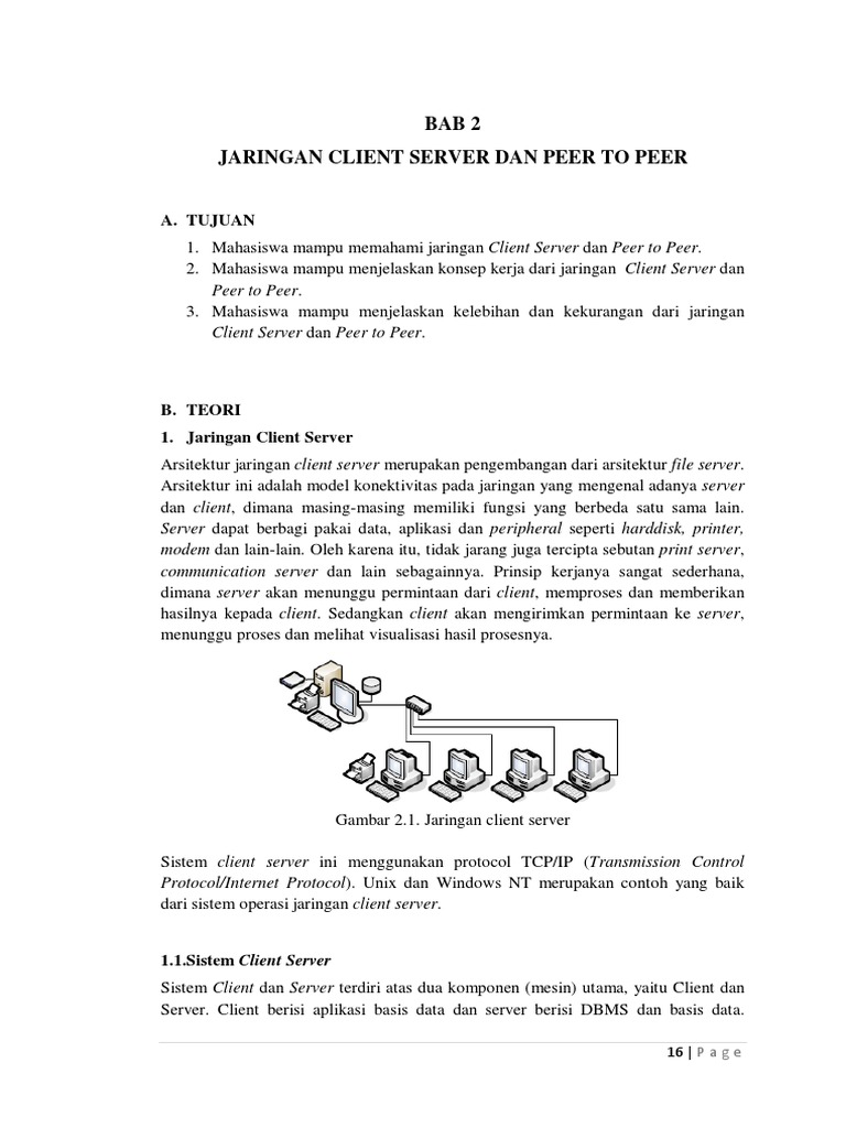Perbandingan Jaringan Client-Server dan P2P | PDF