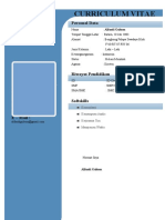Curriculum Vitae: Personal Data