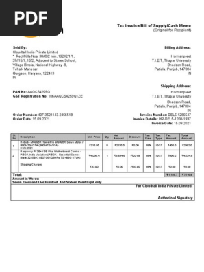 Amazon Invoice
