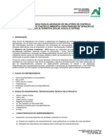 Termo de Referência para Elaboração de Relatório de Controle